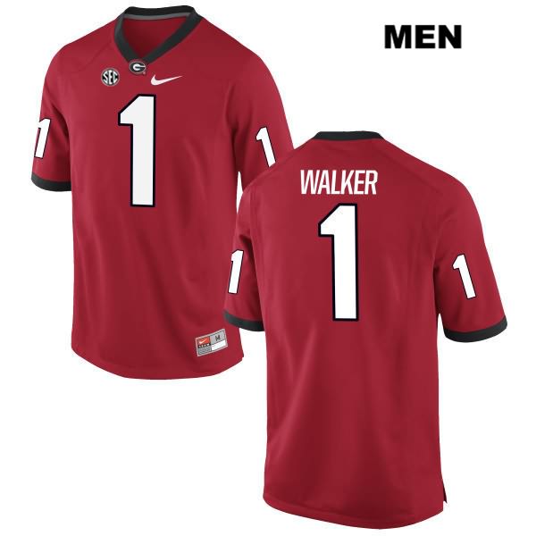 Georgia Bulldogs Men's Jaquavian Walker #1 NCAA Authentic Red Nike Stitched College Football Jersey CLY0856DU